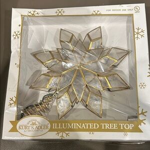 NOS MIB VTG Kurt Adler 8” Illuminated Tree Top Capiz Shell 8 Point Star 10Light